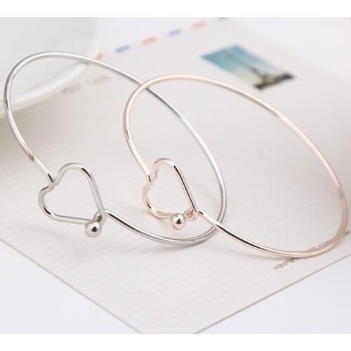 New Korean Pop Fashion Alloy Love Adjustable Bracelet For Women Simple Metal Joker Girl Gift Accessories Wholesale