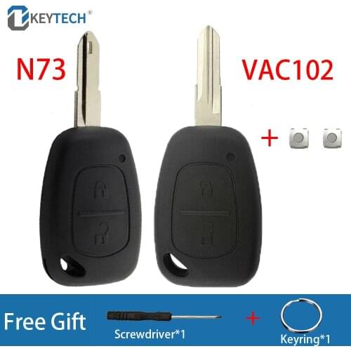 OkeyTech 2 Buttons Car Key Shell Fob For Renault Traffic Master Vivaro Movano Kangoo Remote Replacement Case NE73/VAC102 Blade