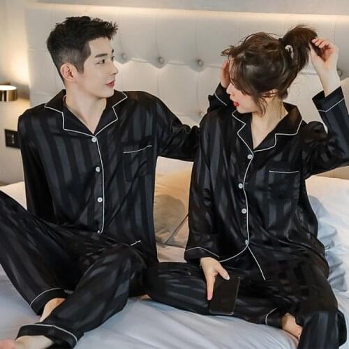 Luxury Pajama Suit Satin Silk Pajamas Sets Couple Sleepwear Pijama Lovers Night Suit Men & Women Casual Home Clothing Nightwear