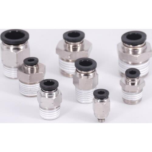 1/8" 1/4" 3/8" 1/2" NPT Male x Fit 5/32" to 1/2" OD Tube Pneumatic Air Fittings Push In Fit Connector