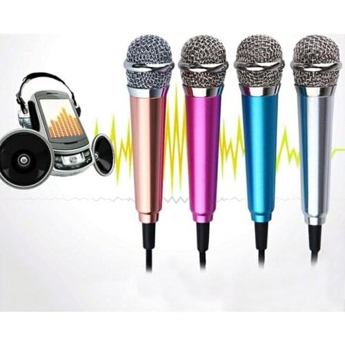 Portable 3.5mm Stereo Studio Mic KTV Karaoke Mini Microphone For Smart Phone Laptop PC Desktop Handheld Audio Microphone