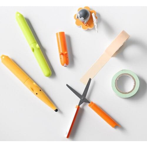 Animal Garden Creative Design Folder Scissors Safe Protecion Case Portable Scissors Pen