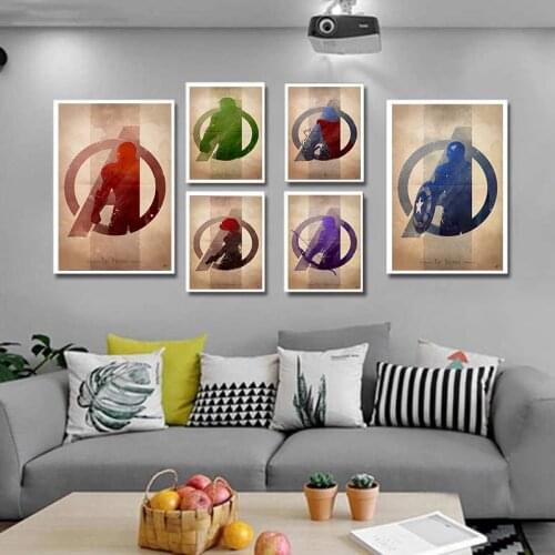 Retro Marvel Avengers Canvas Painting Superhero Captain America Poster and Printmaking Wall Art Print Canvas Home Decor Boy Gift