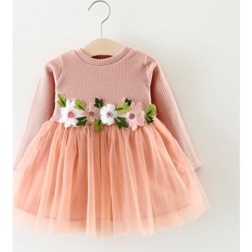 Newborn Baby Girls Dress Casual Full Sleeve Wedding Party Infantil Girls Clothing Tutu Lace Kids Girl Clothes Spring Summer Girl