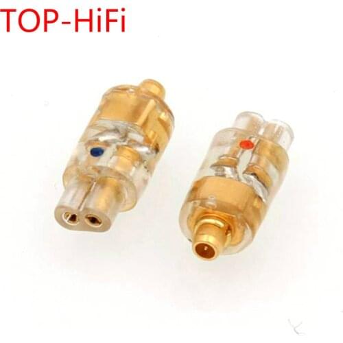 TOP-HiFi pair Gold Plated Headphone Plug for QDC Female to MMCX 0.78mm Male Adapter MMCX 0.78mm to QDC Converter