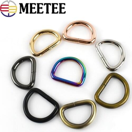 10/20pcs Meetee 4.8mm Thick 25mm D Ring Buckle Metal Bags Buckles Hooks Bag Strap Connector Hardware Accessories Luggage F4-6