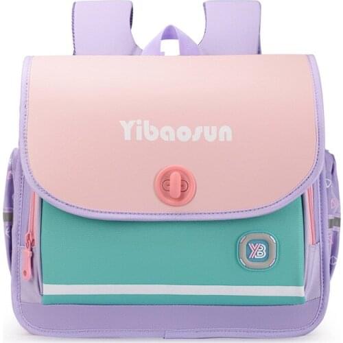 202 new schoolbag for pupils Grade 1-3 boys and girls horizontal version contrast color childrens backpack simple