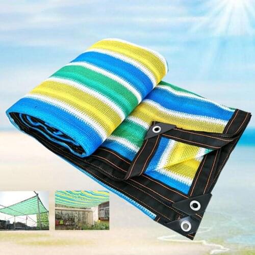 Color Block Stripe Anti-UV Protection Garden Balcony Patio Cover Sunshade Net Outdoor Garden Sunscreen Sunblock Shade Cloth