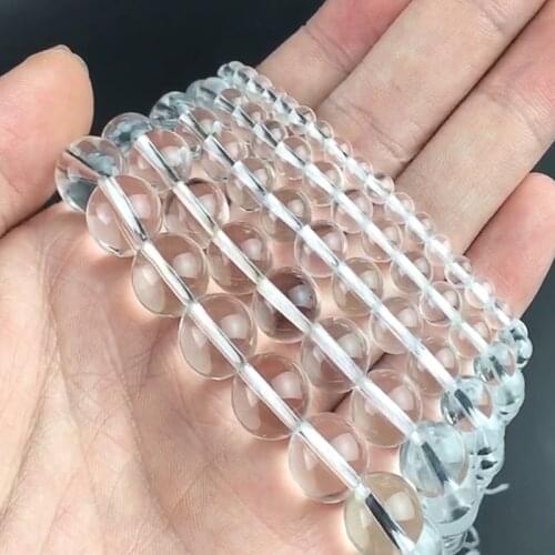 White Clear Crystal Glass Beads Smooth Round Loose Spacer Beads For Jewelry DIY Making Bracelet Accessories 15'' 4 6 8 10 12mm