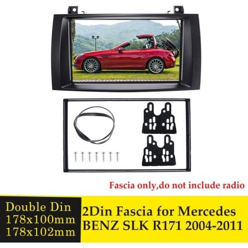 Stereo Dash Panel DVD Frame Double Din Car Radio Fascia Bezel for Mercedes BENZ SLK R171 2004 2005 2006 2007 2008 2009 2010 2011
