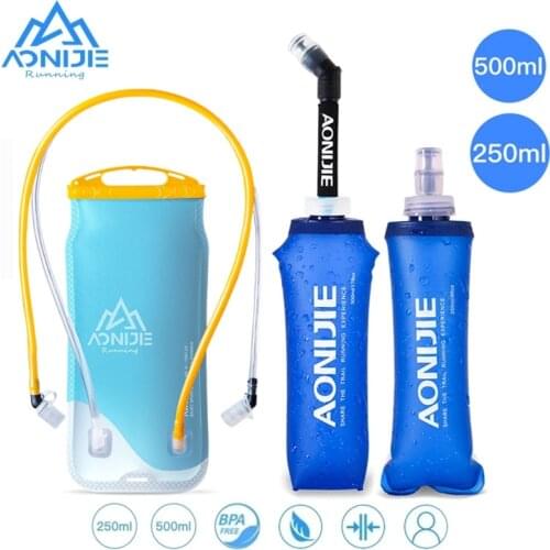 AONIJIE Soft Flask Water Bottle Folding Collapsible Water Bags TPU Free For Running Hydration Pack Waist Bags SD09/10 250/500ml
