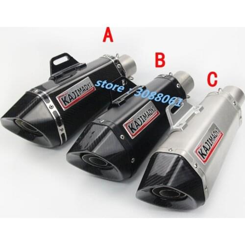 Universal 51mm Motorcycle Exhaust Pipe Escape Modified Moto Scooter Carbon Fiber Muffle DB Killer For Ninja 250 MT-09 R6 CBR300