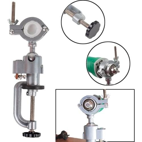Universal Clamp-on Bench Vises Holder Mini Electric Drill Stand 360 Rotating Make the Grinder Flat for Woodworking