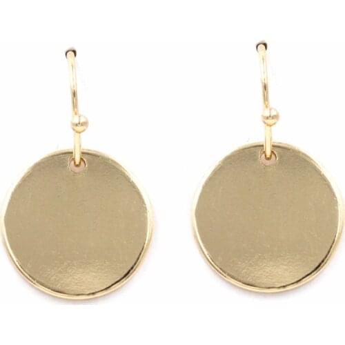Geometric Round Sequin Cute Disc Drop Earrings for Women