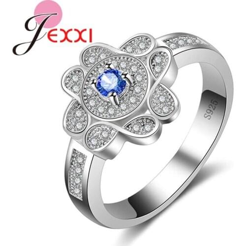 Hot New Collection 925 Sterling Silver CZ Crystal Finger Women Rings Wedding Jewelry Fashion Bands Style Proposal Ring