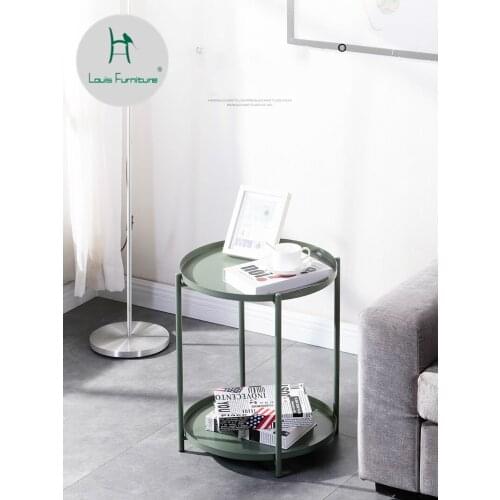 Louis Fashion Coffee Table Nordic Coffee Table Simple Bedroom Sitting on the Bed Head a Few Iron Table