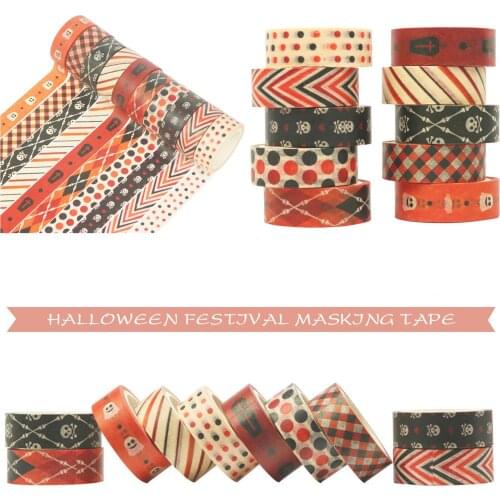 10rolls/set Halloween Series Washi Tape Gift Set School Masking Tape Stationery Gift Back To School By Kevin&sasa Crafts