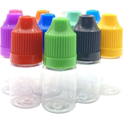 10pcs 5ml Empty PET Plastic Needle Bottles With Childproof Cap For Eye Liquid Eye Dropper Vail
