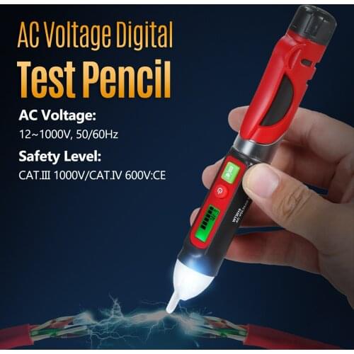 12~1000V LCD liquid crystal display non-contact test pencil AC Voltage Detector Tester Meter with LED Light Indicator Tester