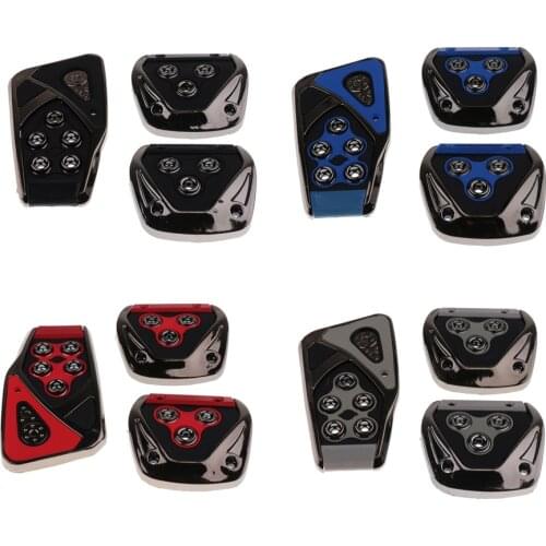 3 Pack of Car Non-Slip Gas Brake Pedals Foot Pads, Stainless Steel Covers with