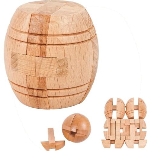 3D Puzzles Kong Ming Lock Lu Ban Lock Wooden Interlocking Burr Game Toy For Adults Kids IQ Brain Teaser Wooden Unlock Toys