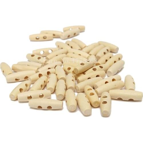 50Pcs Wooden Toggle 2 holes Duffle Coat Toggle Buttons , for Sewing, Crafts, Jewellery making 30MM 7NK141