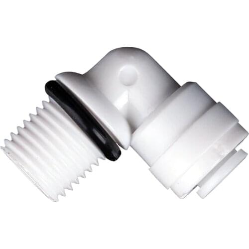 1/4" Male Thread - 1/4" OD Tube PE Pipe Fitting Elbow Quick Connector Sealing Ring Aquarium RO Water Filter Reverse Osmosis