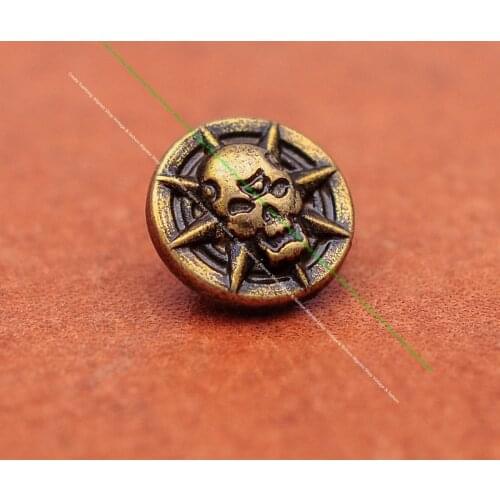 50x Punk Biker Antqiue Brass Metal Starbust Skull Leathercraft Leather Rivets Stud Set For Belt Bag Shoe Clothing