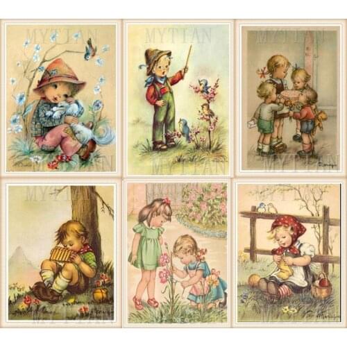 New arrival Girls Boys Cartoon Mosaic 5D Diy Diamond Embroidery full square/round Painting Cross Stitch home decoration