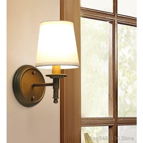 American Country Retro Wall Lamp Warm Creative Industrial Decoration Living Room Bedroom Bedside Corridor Aisle Indoor Lighting
