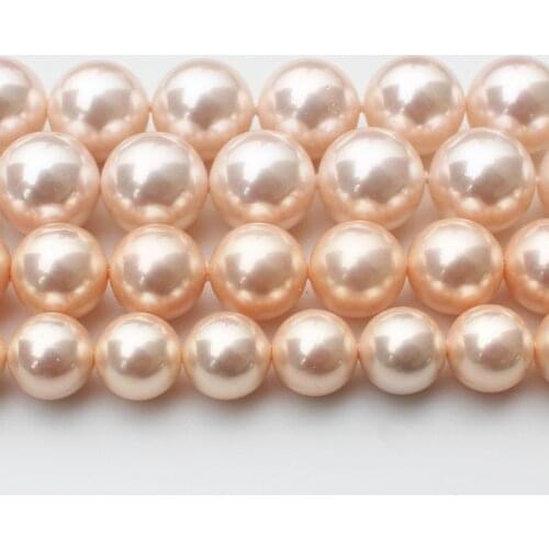 Pink Shell pearl 6-16mm Round Loose Beads 15inch per strand Wholesale For DIY Jewellery Free Shipping