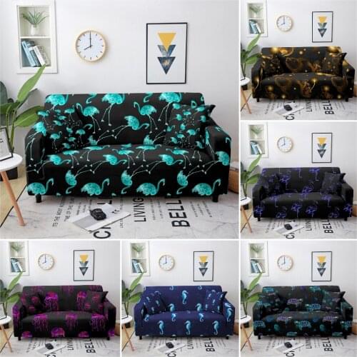 Luminous Animals Pattern Sofa Cover Elastic Spandex Sofa Slipcovers Stretch Polyester Loveseat Couch Cover 1/2/3/4 Seater