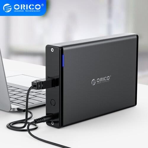 ORICO 3.5'' HDD Case for 2.5/3.5 Inch HDD Box SATA to USB 3.0 External Hard Drive Enclosure with 12V2A Adapter Support UASP 18TB
