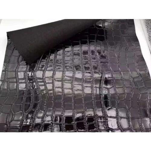 Black embossed Mirror synthetic PVC leather materials