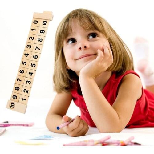 Wooden Math Arithmetic 1-10 Addition Subtract Learning Rail Education Design Ruler Scientific Children Toys Kids Gifts Rule X0A1