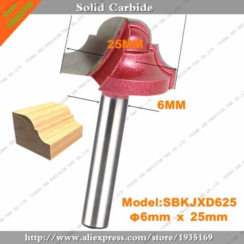 6mm*25mm,1pcs,Free shipping CNC Engraving 3D Woodworking Milling Cutter,Tungsten Solid carbide End Mill,Wood Tools,Router Bit