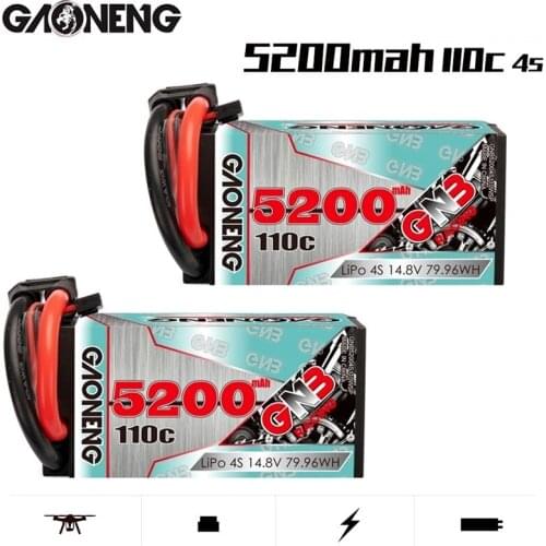 Gaoneng GNB Newest 5200mAh 4S 14.8V 110C/220CHardcase Shorty LiPo Battery Pack XT90 Plug for RC Drift Car RC Boat