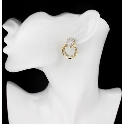 Geometric Dangle Earrings Design Creative Jewelry High-grade Elegant Round Hollow Out Mosaic Zircon Wedding Party Earrings