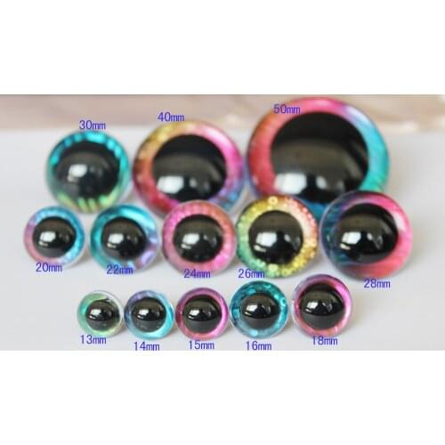 20pcs L12 --new style 13mm--50mm round clear toy safety eyes + fabric + hard washers for diy doll--size color option