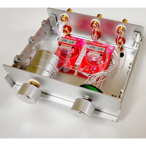 J25 Two-way input RCA signal one-way output with single crystal copper audio transformer, stepping potentiometer front stage