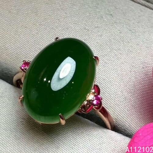 KJJEAXCMY fine jewelry S925 sterling silver inlaid natural Jasper girl noble ring support test Chinese style hot selling