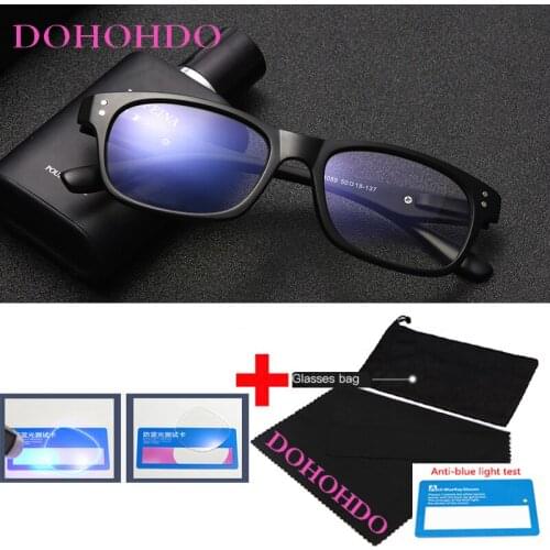 DOHOHDO Rice Nails Classic Blue Light Blocking Glasses Men 2021 Trending Transparent Frames Computer Unisex Anti Gaming Glasses