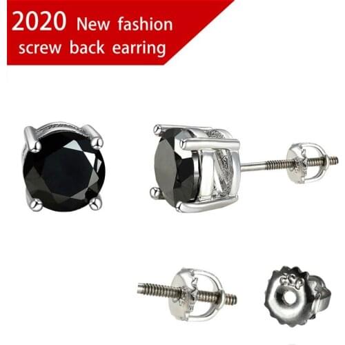 Cool Female Rainbow Crystal Small Earrings Classic Silver Color Love Wedding Earrings For Women Punk Round Spiral Stud Earrings