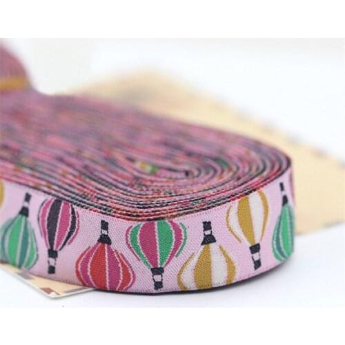 100% polyester Hot Air Balloon Cartoon Woven Jacquard Ribbon 16mm 5/8 "grosgrain ribbon For DIY Dog Collar wholesale