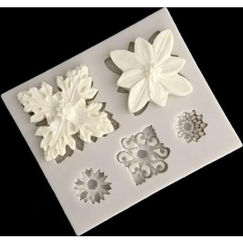 Minsunbak Many types of flowers Fondant Cake Silicone Mould Chocolate Candy Biscuit Baking Tools Sugar Craft Tools