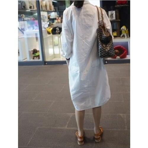 Casual Ladies Long Shirt Coats Sweet Turn-Down Collar Long Sleeve Women Blouse and Tops Korea Simple Irregular Hem Fashion