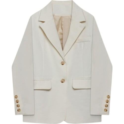 Casual Basic Blazer Spring Jacket For Women Streetwear Tunic Plus Size Long Sleeve Black White Blazer Suits Woman 2021