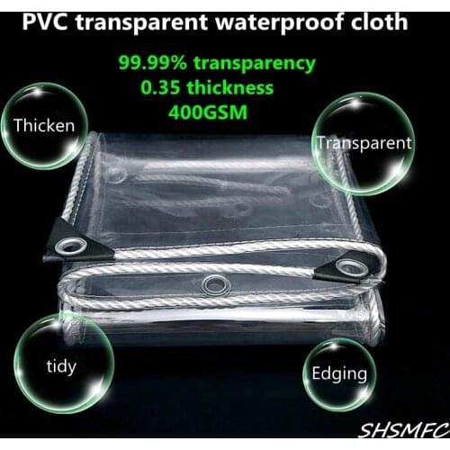 0.35mm Thick Transparent Tarpaulin PVC Rainproof Cloth Balcony Garden Pet Waterproof Shelter Succulent Plant Keep Warm Awning