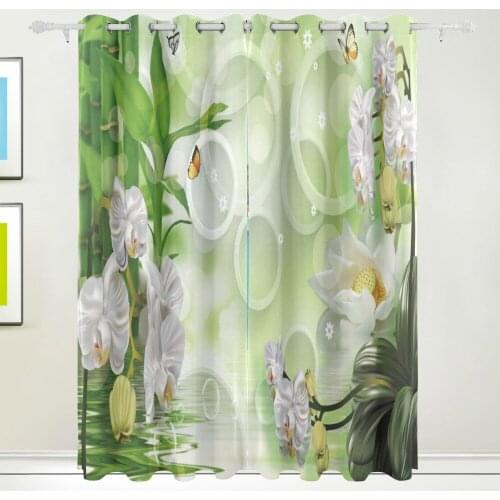 Luxury Elegant Clivia Photo Printing Blackout Window Curtain For Living Room Bedding Room Wedding Decoration Drapes Cortinas