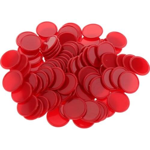 100 Pack Counters Counting Chips Plastic Markers 25 Mm for Bingo Chips Game Tokens with Storage Box, 7 Colors to Choose